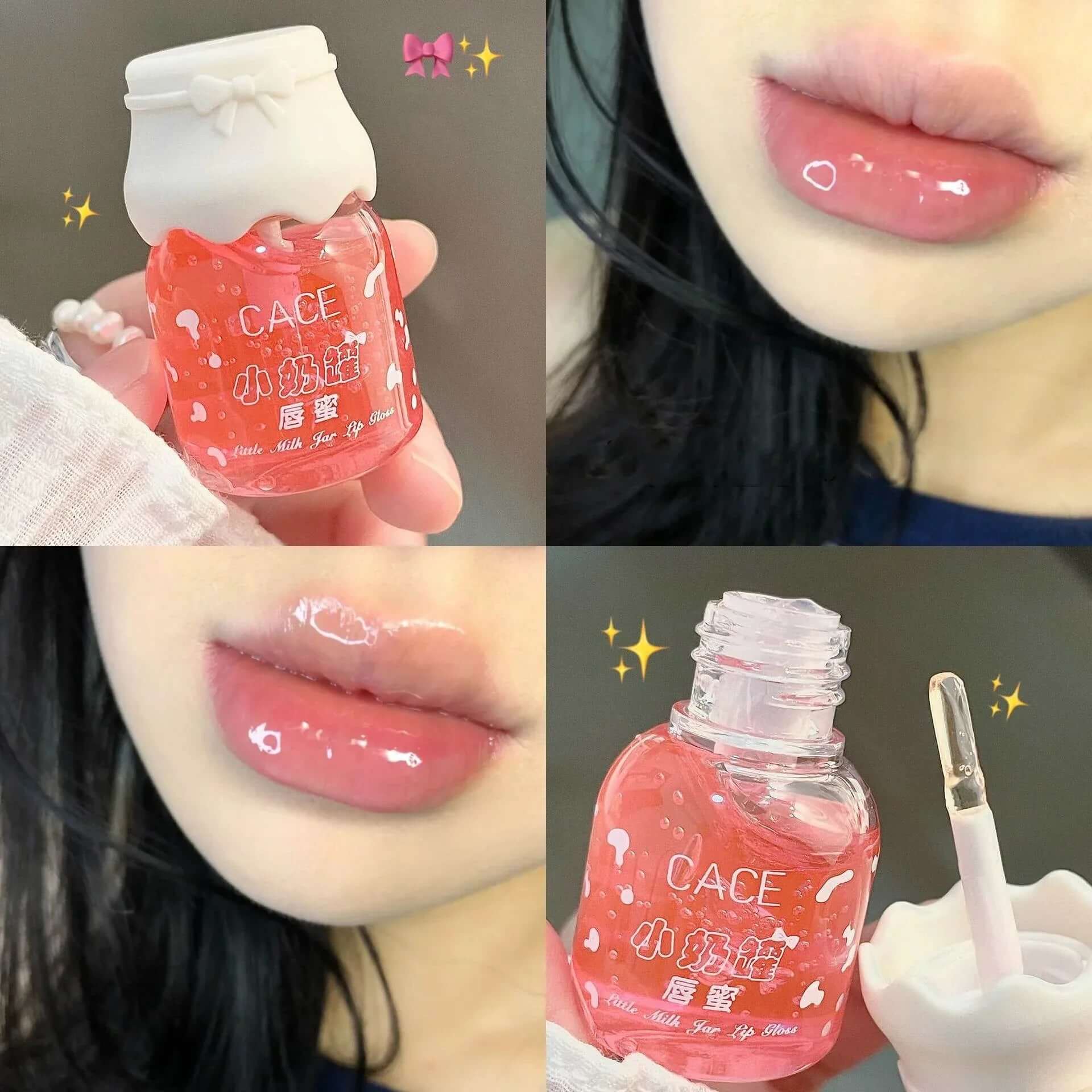 Hydrating Juice Lip Gloss Lipstick Transparent Lip Gloss 02 Cherry Flavor 11g