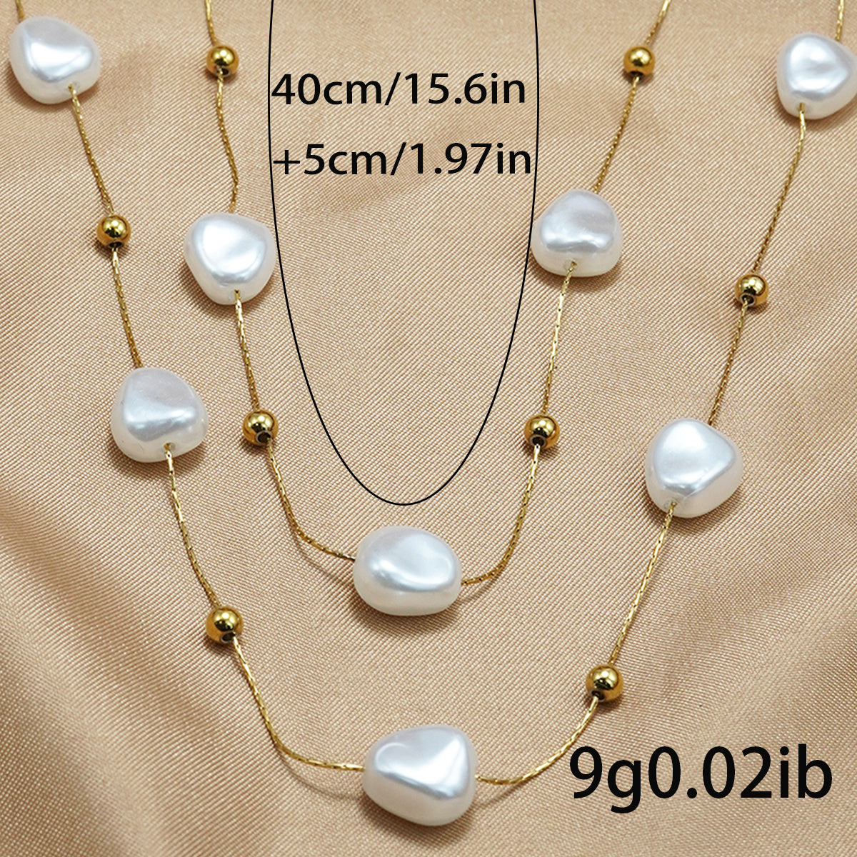 18K Gold Plated Pearl Studded Necklace