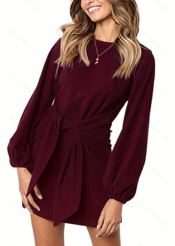 Elegant Slim Lantern Sleeve Dress