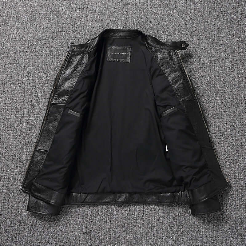 First Layer Cowhide Leather Coat Men&