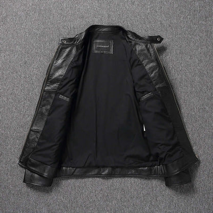 First Layer Cowhide Leather Coat Men&
