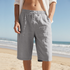 Casual Shorts Men Drawstring Elastic Waist 34 Casual Shorts Men Gray