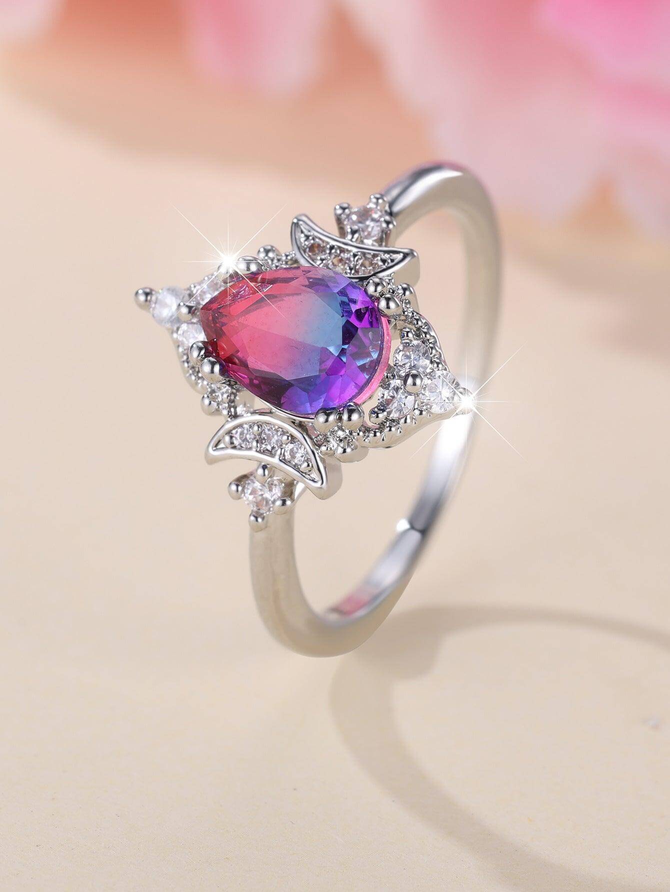 designer rings for women New Gradient White K Rose Ring