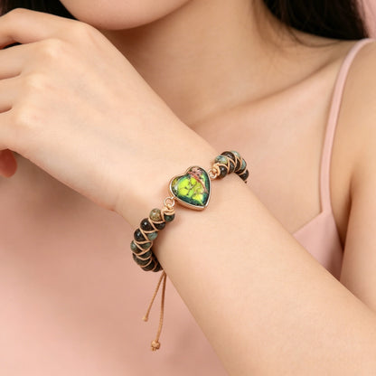 beaded woven bracelet Heart-shaped Pendant Bracelet