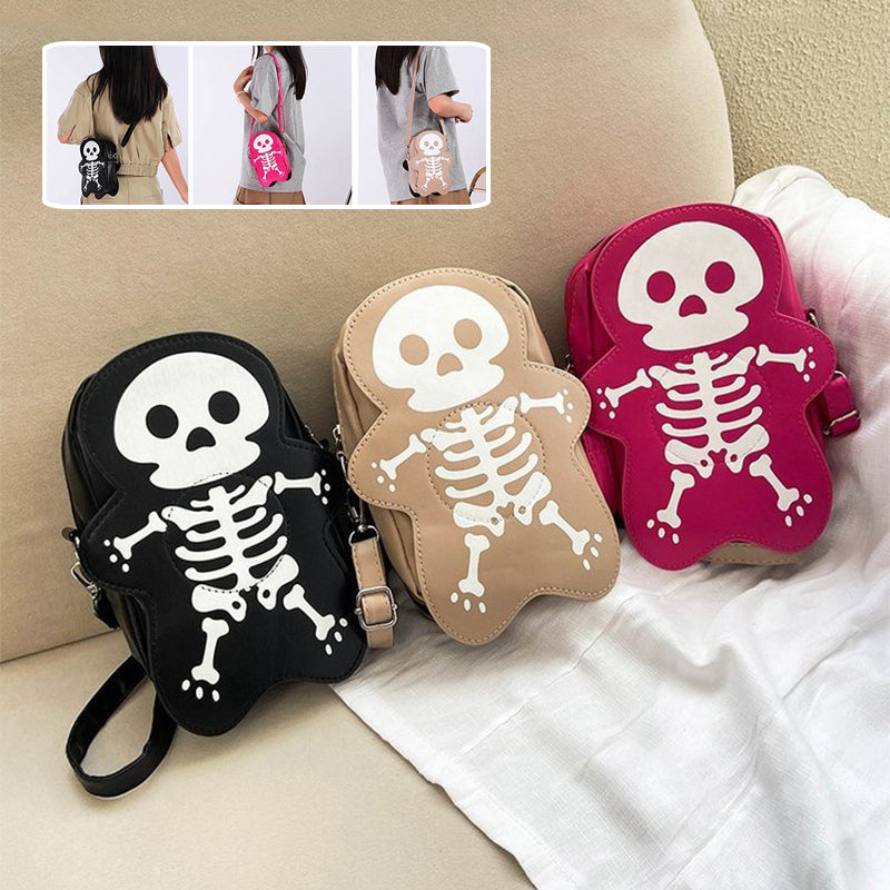 Halloween Skull Shoulder Bag Y2K Fashion Funny Cute Messenger Crossbody Bags Women Small Phone Bag