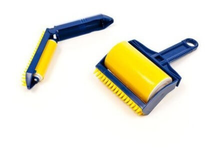 Pet Hair Removal portable washable hair remover with adhesive roller set on white background.