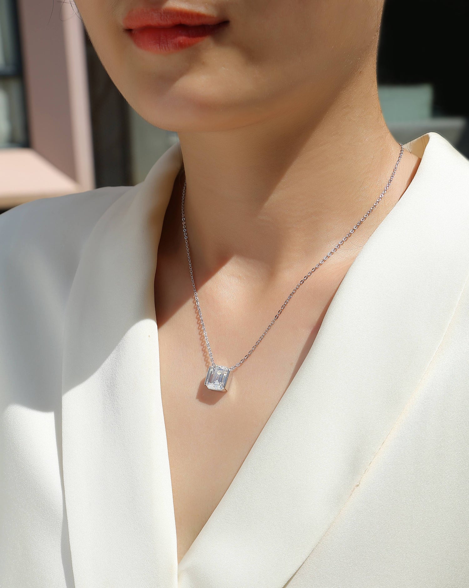 1The Brilliance In A Small Space - A Fashionable Jewelry Pendant Set With Moissanite S925 Sterling Silver And Platinum-plated Diamond, Moissanite Silver Jewelry Prohibit Tk Sales