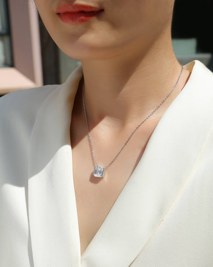 1The Brilliance In A Small Space - A Fashionable Jewelry Pendant Set With Moissanite S925 Sterling Silver And Platinum-plated Diamond, Moissanite Silver Jewelry Prohibit Tk Sales