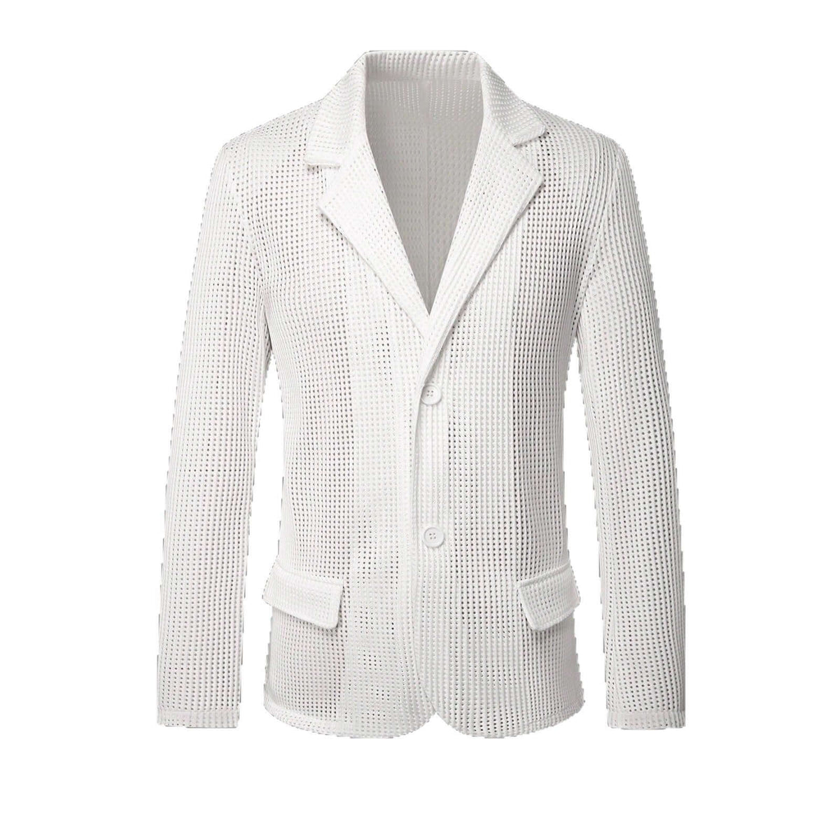 Mens Solid Color Loose Fit White Suit Casual Jacket