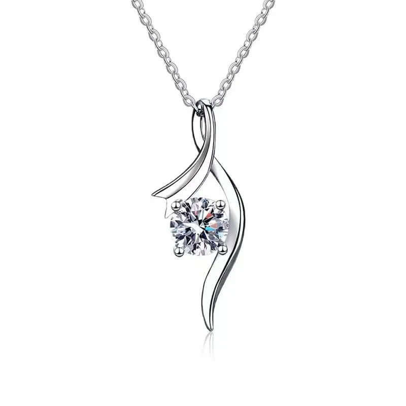 1 Karat-inch Diamond Necklace 925 Sterling Silver Classic