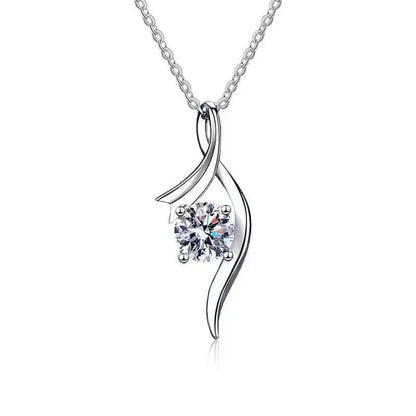 1 Karat-inch Diamond Necklace 925 Sterling Silver Classic