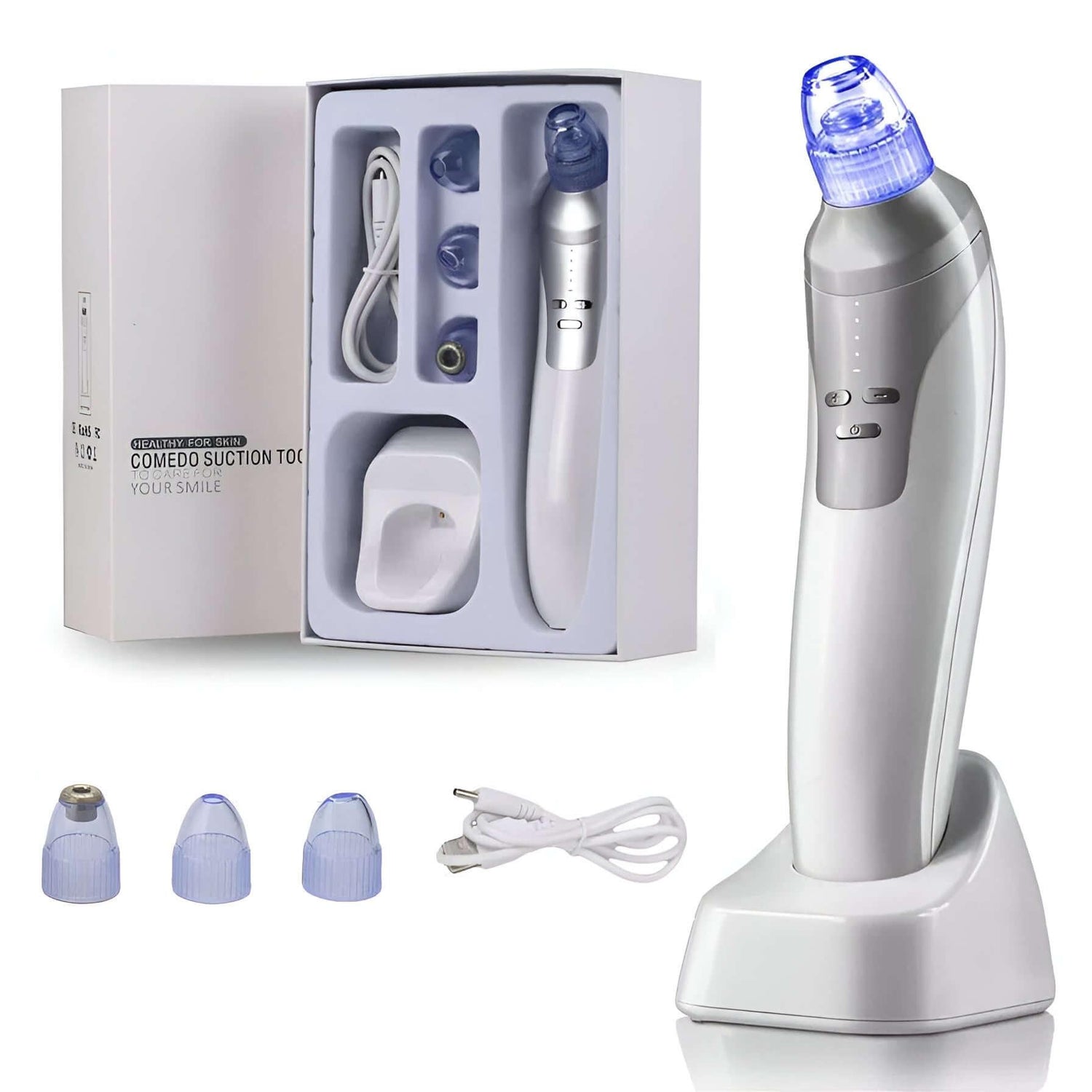 electric blackhead remover Suction Instrument, Electric White Color box