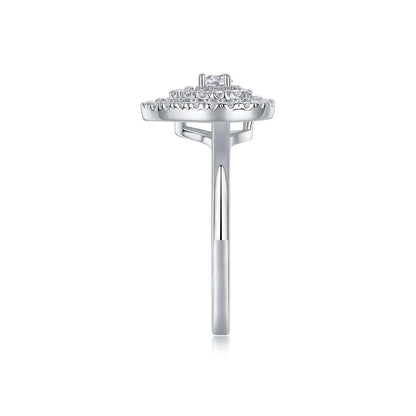 moissanite silver rings Large Diamond Rings Luxury Fashion Set