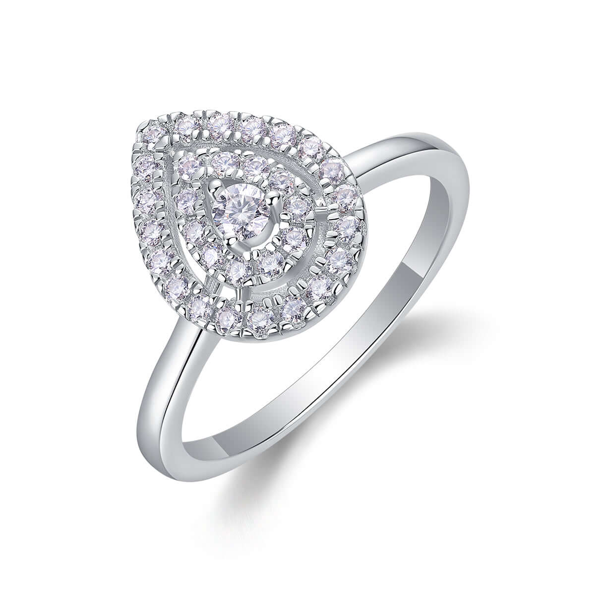 moissanite silver rings Large Diamond Rings Luxury Fashion Set
