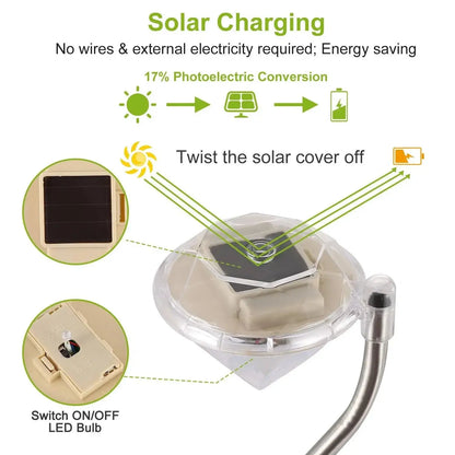 solar lights for yard 4Pcs Solar Garden Light Outdoor Diamond LED