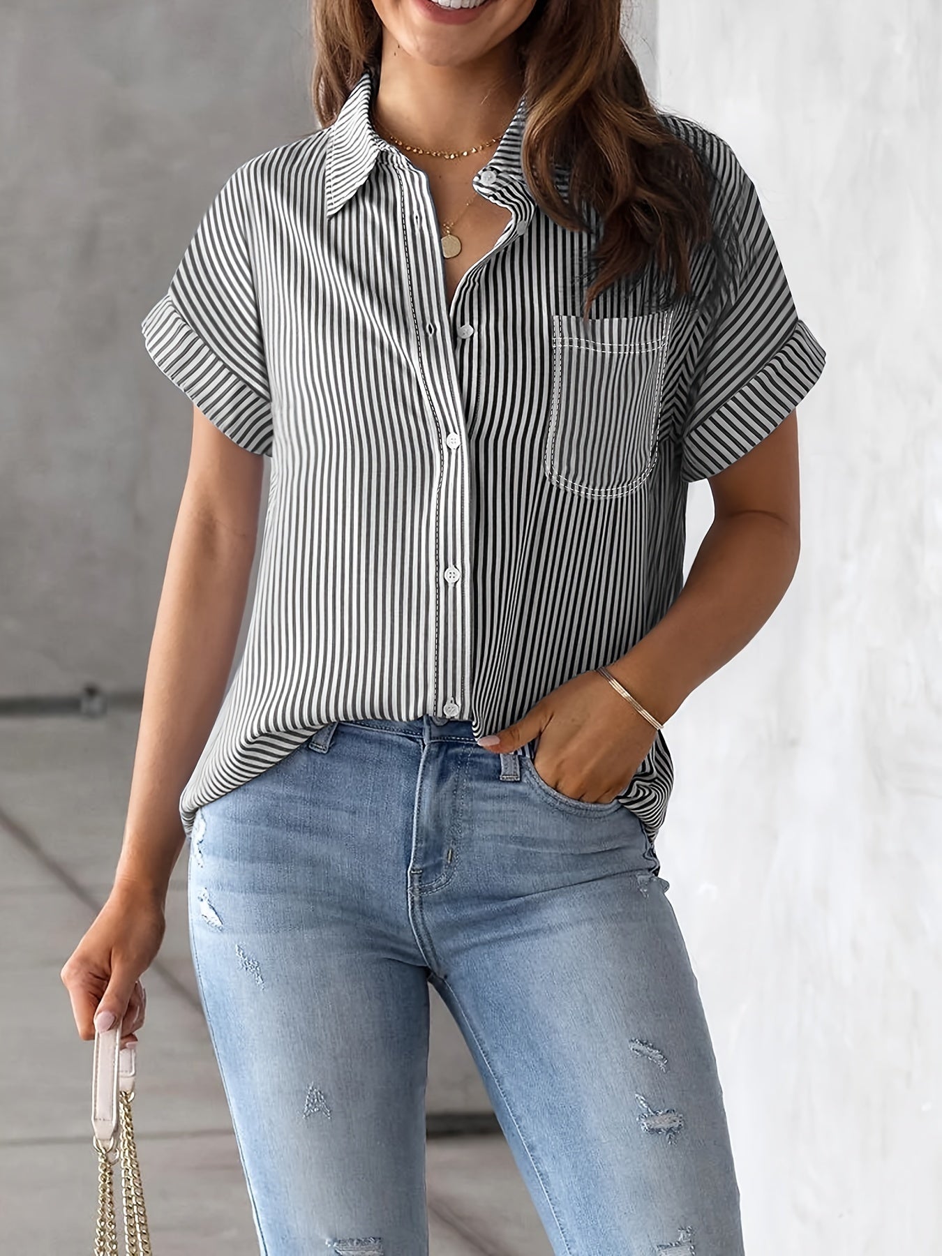 Elegant Collared Shirt For Women