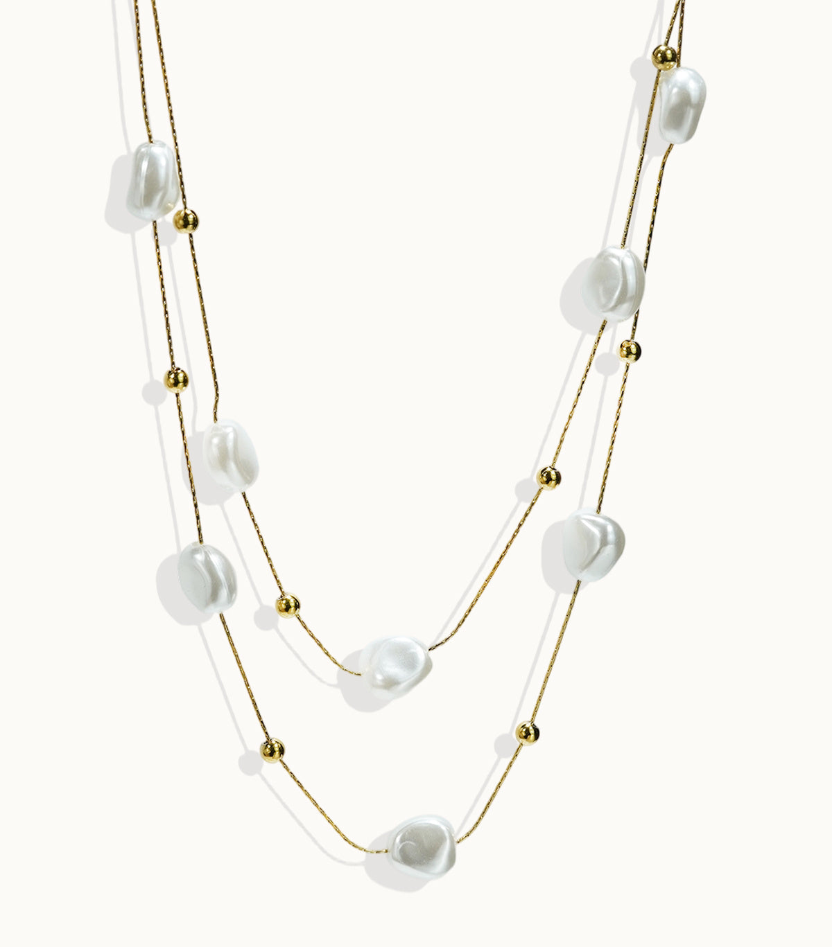 18K Gold Plated Pearl Studded Necklace