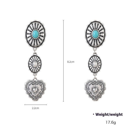 Semi-precious Stone Beaded Twin Earrings