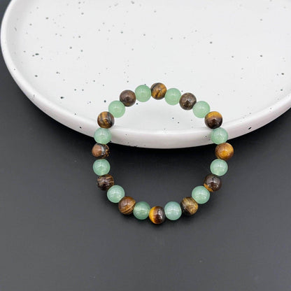 natural tiger eye beads Green Jade Bracelet For Abundance Energy