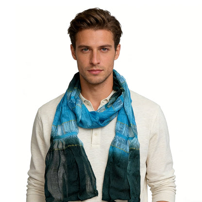 Accessories for winter Turquoise Metallic Scarf