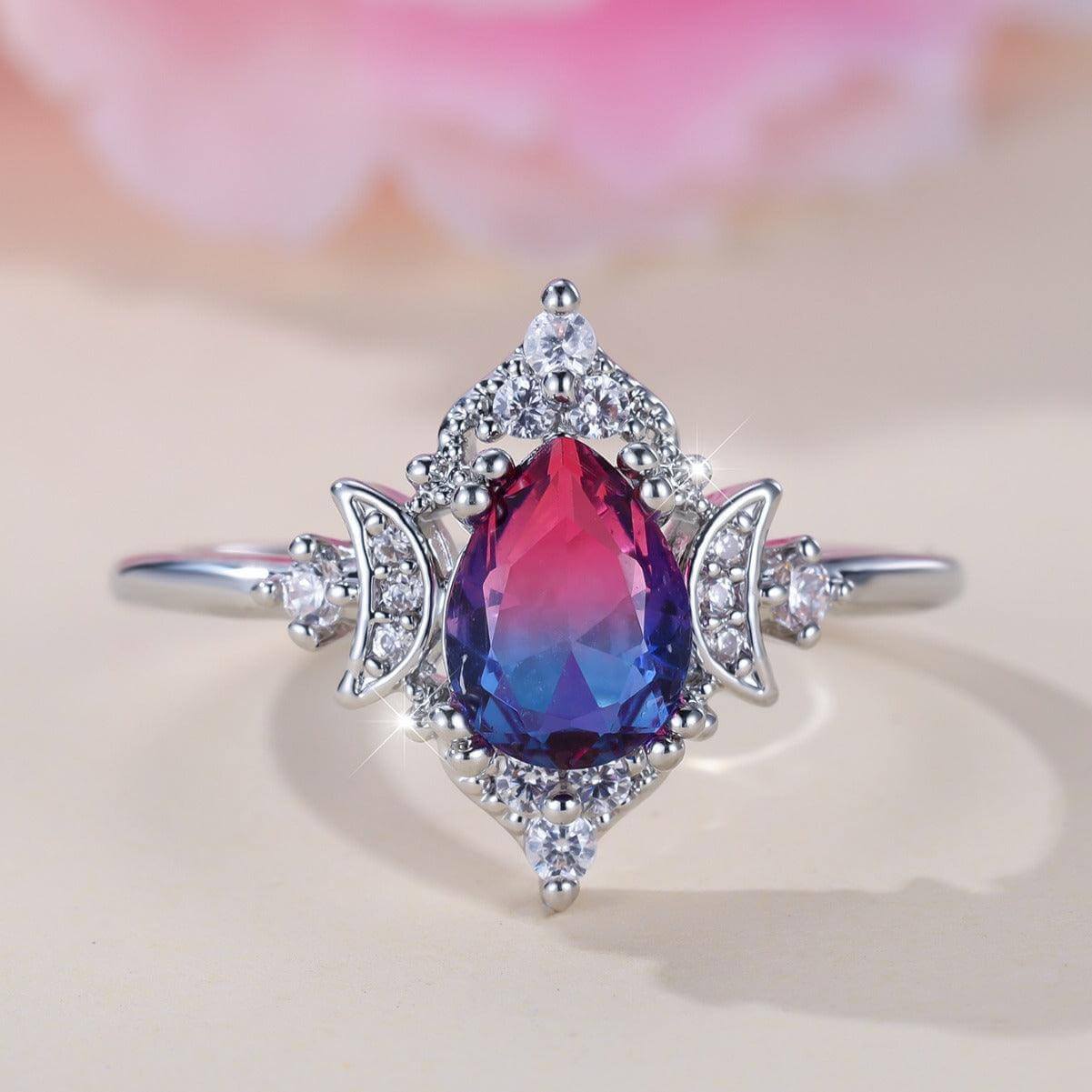 designer rings for women New Gradient White K Rose Ring