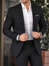 Slim-Fit Fashionable Suit And Trousers For Men Black