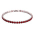 Sparkling Tennis Chain Bracelet, 14K Gold Plated Cubic Zirconia Wristband, Dainty Unisex Jewelry For Wedding, Party & Daily Wear Blood red
