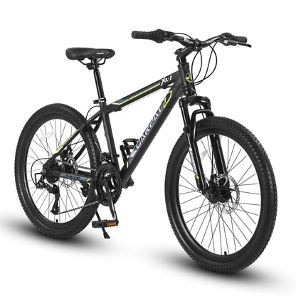 Durable mountain bike S24102 24 inch mountain bike for boys and girls with high-strength fork and stable design.