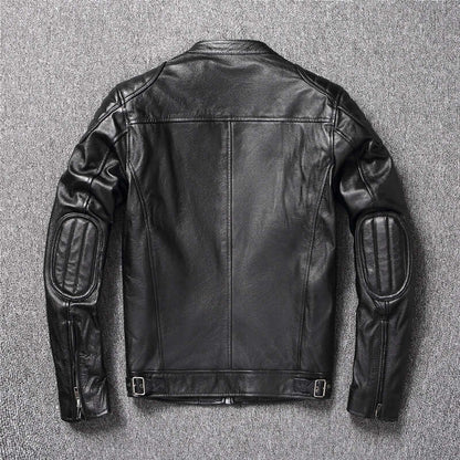 First Layer Cowhide Leather Coat Men&