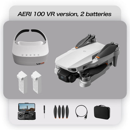 AERI 1 0 0 Foldable Drone With VR Goggles, First-Person View Flight, Brushless Motors, Optical Flow Hovering, Dual HD Cameras, Wi-Fi App Control, Lightweight 136g Quadcopter 2 BATTERIES
