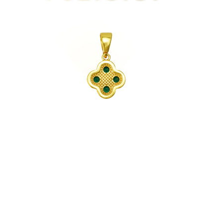 fashion gold necklace Green 4 Leaf Clover 24K Gold Necklace For Women