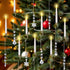 12pcsChristmas Tree Candle Flameless Taper Window With HookAcrylic Pendant Design, Taper Window Candle, Spring Hook Attached, Indoor Holiday Decor, Flameless Safe 12pcs