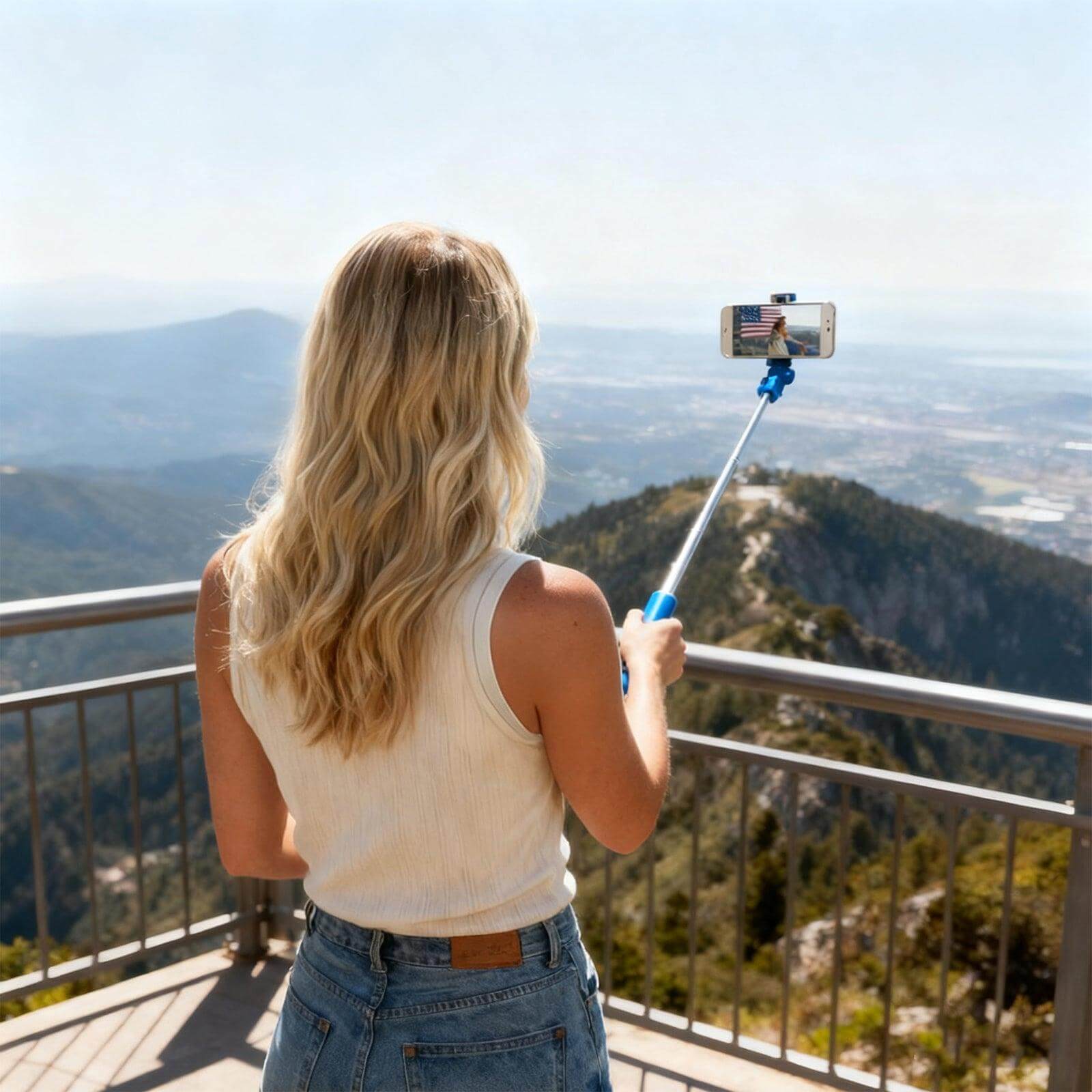 phone selfie stick Lipstick Selfie Stick-Blue 4302