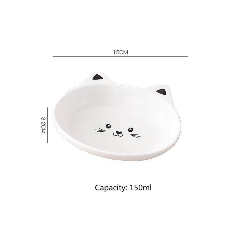 ceramic cat bowl Small Cat Face Shape Pet Food Bowl Black bowl