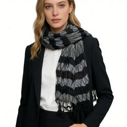 Crinkle scarf Beige Jacquard Crinkle Scarf 66inchx28inch