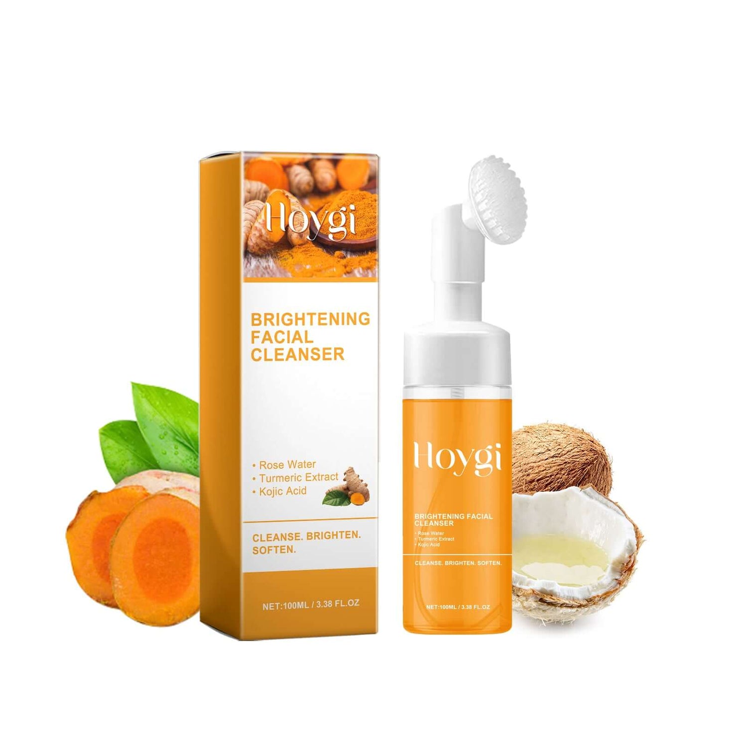 deep clean facial cleanser Hoygi Brightening Facial Cleanser 100ml 196.7g 2.16*2.16*7.17inch