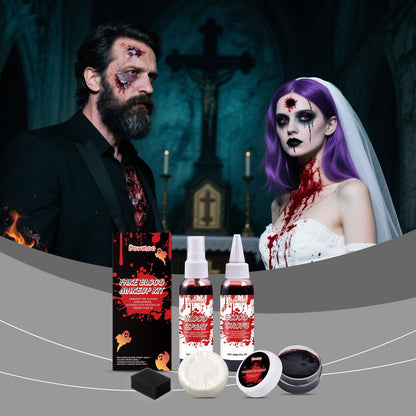 DOWMOO Halloween Fake Blood Makeup Set, 1 Set