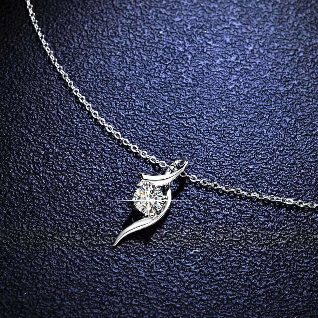 1 Karat-inch Diamond Necklace 925 Sterling Silver Classic