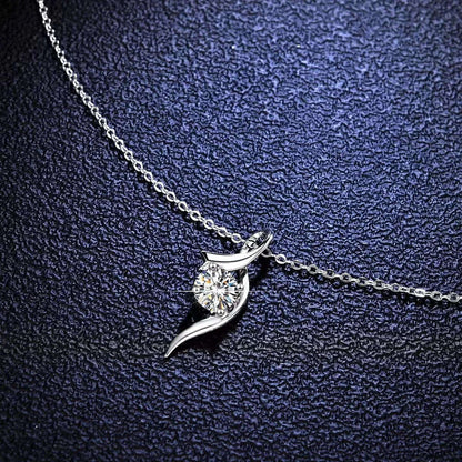 1 Karat-inch Diamond Necklace 925 Sterling Silver Classic
