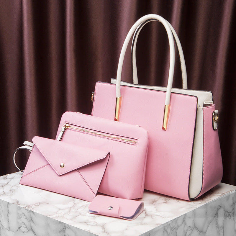 women European Style Large Handbag Pink